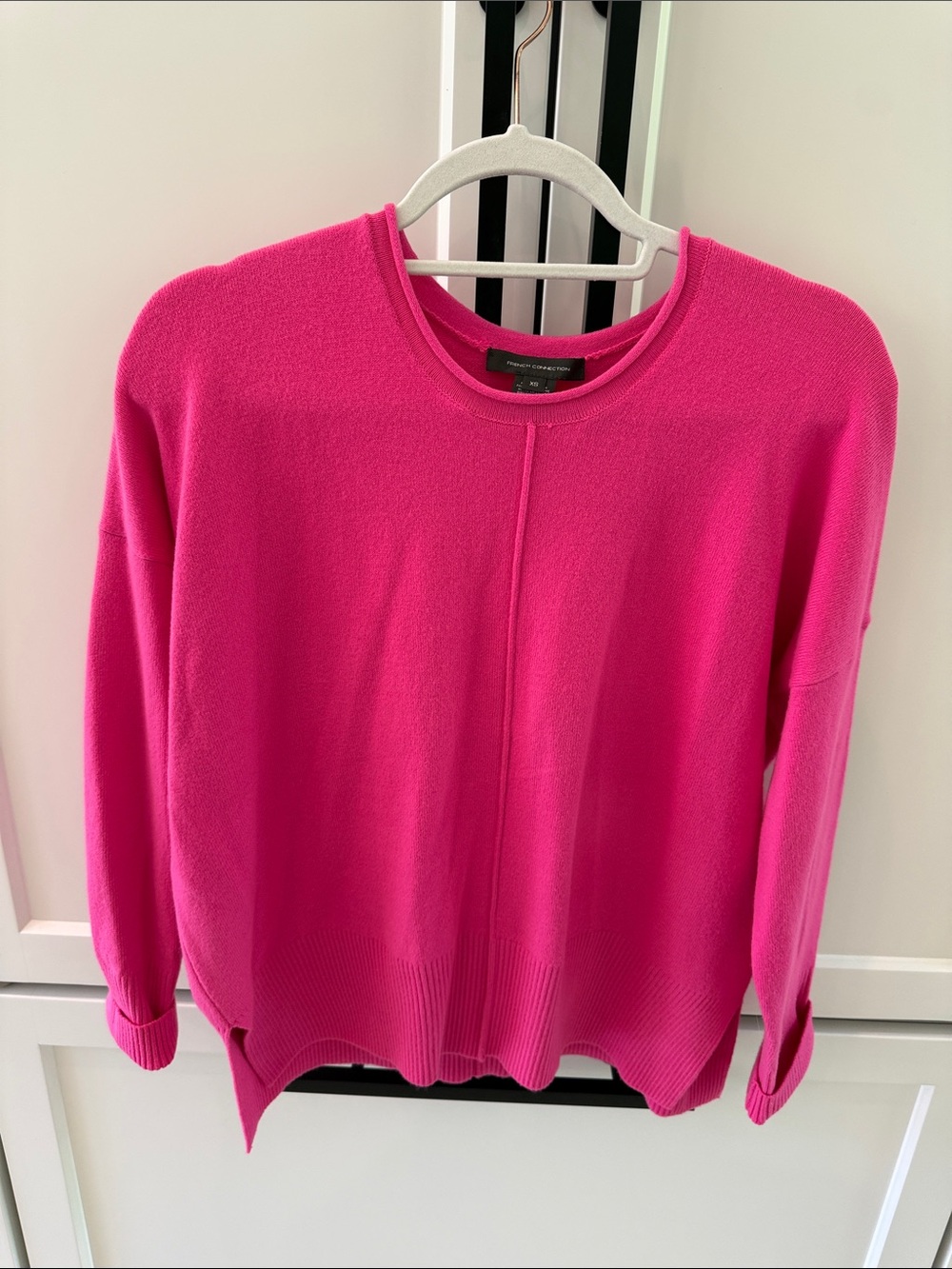French Connection Hot Pink Crew Neck Sweater